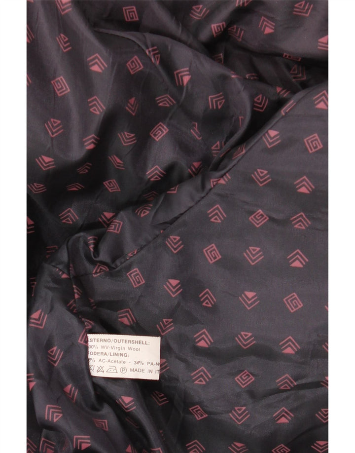 Vintage Mens Military Bomber Jacket IT 48 Medium Navy Blue Virgin Wool