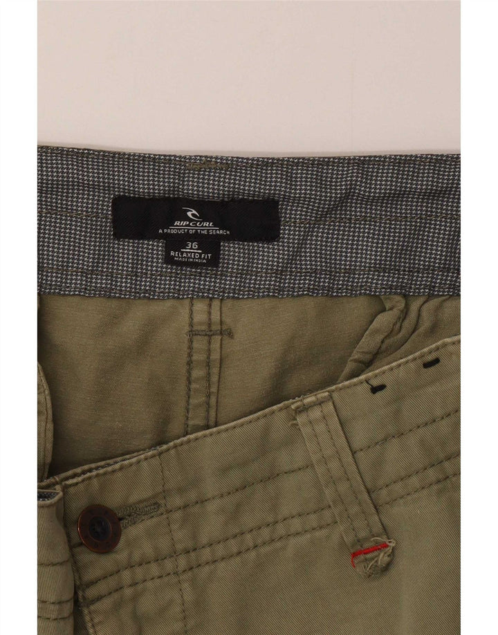 Rip Curl Mens Relaxed Fit Cargo Shorts W36 Large Khaki Cotton
