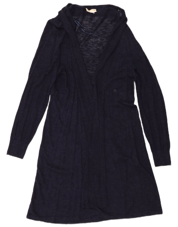 Phase Eight Womens Longline Open Cardigan Sweater UK 18 XL Navy Blue Linen