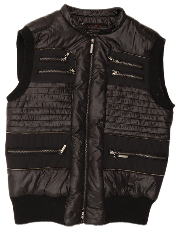 Krizia Mens Padded Gilet IT 56 3XL Black Nylon