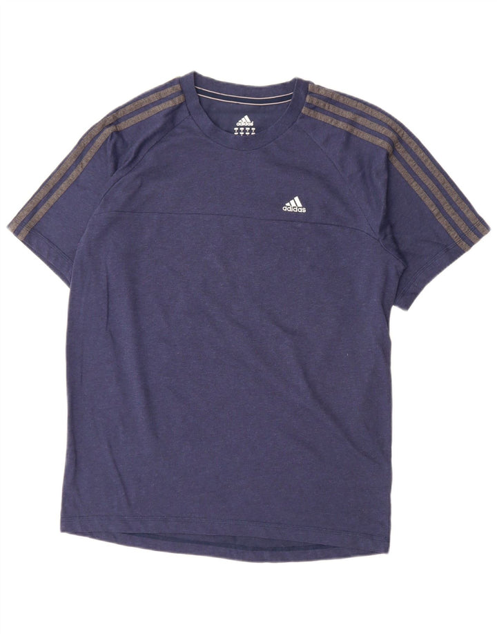 Adidas Mens Climalite T-Shirt Top Medium Navy Blue Cotton