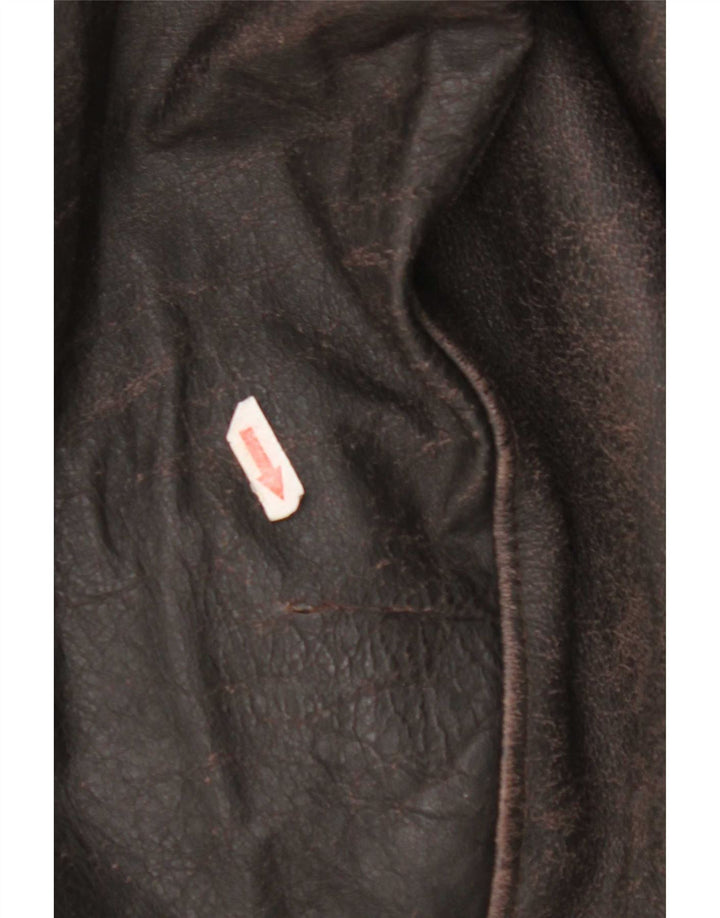 Vintage Mens Leather Jacket UK 40 Large Brown Leather