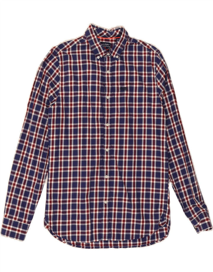 SUPERDRY Mens Shirt Small Blue Check Cotton Vintage Superdry and Second-Hand Superdry from Messina Hembry 
