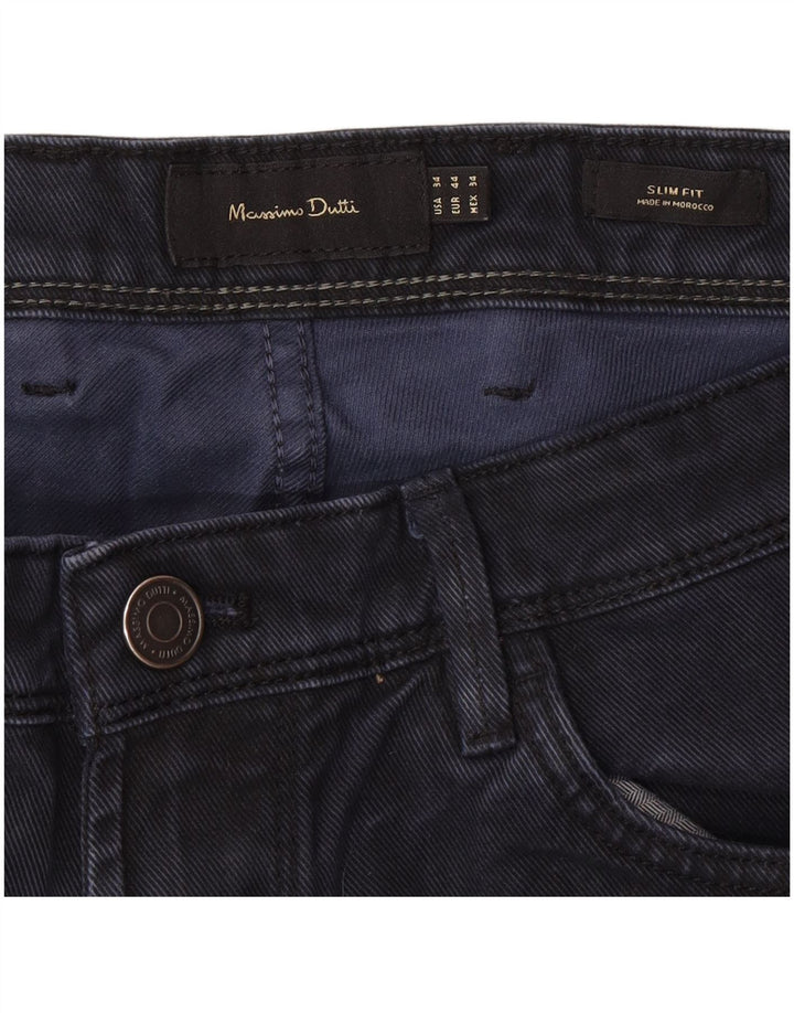 Massimo Dutti Mens Slim Jeans EU 44 Large W34 L30 Navy Blue