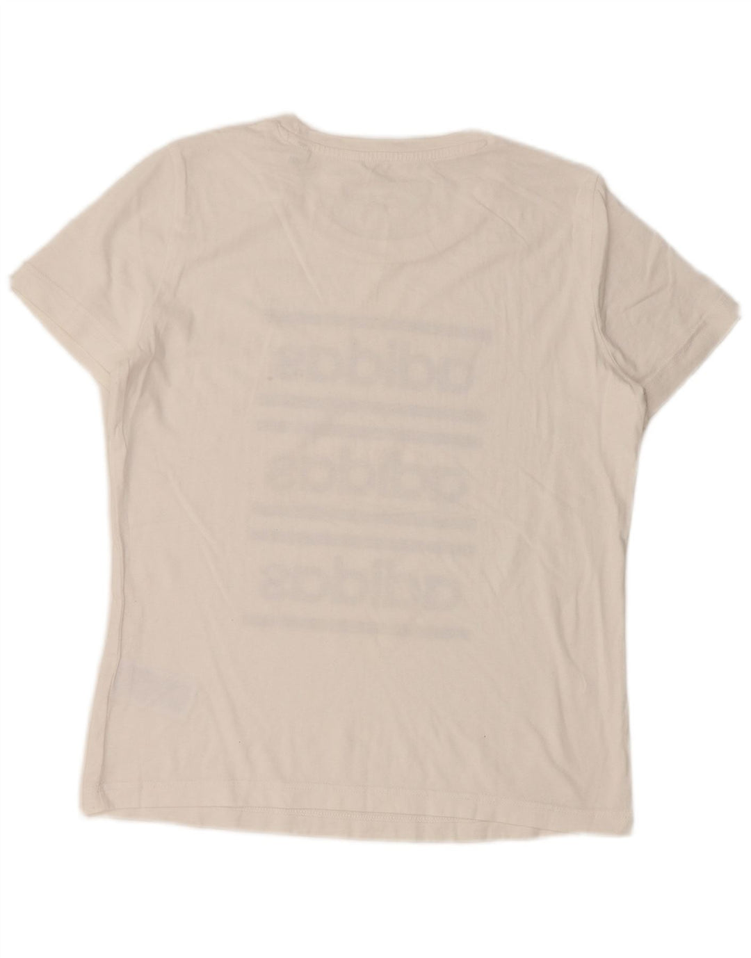 ADIDAS Womens Graphic T-Shirt Top UK 16/18 Large White Cotton