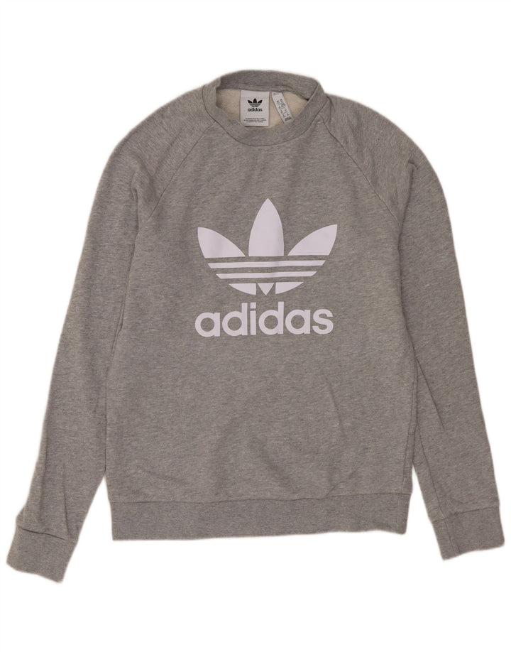 ADIDAS Mens Graphic Sweatshirt Jumper XS Grey Cotton