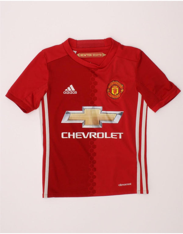 Adidas Boys Manchester United Graphic T-Shirt Top 7-8 Years Red Sports