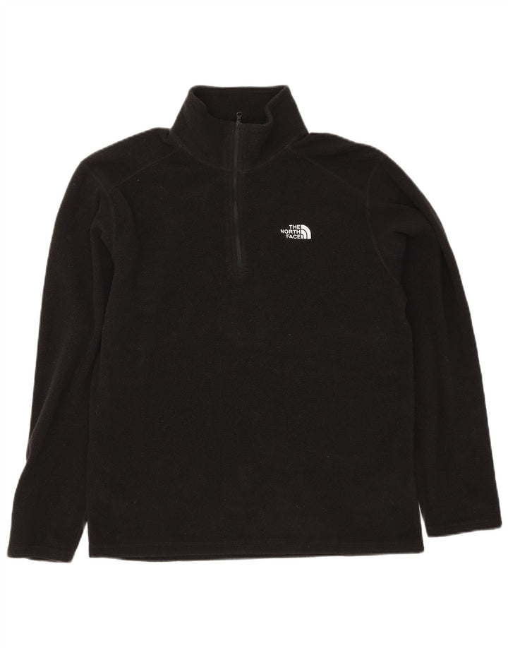 The North Face Mens Zip Neck Fleece Jumper Small Black Polyester