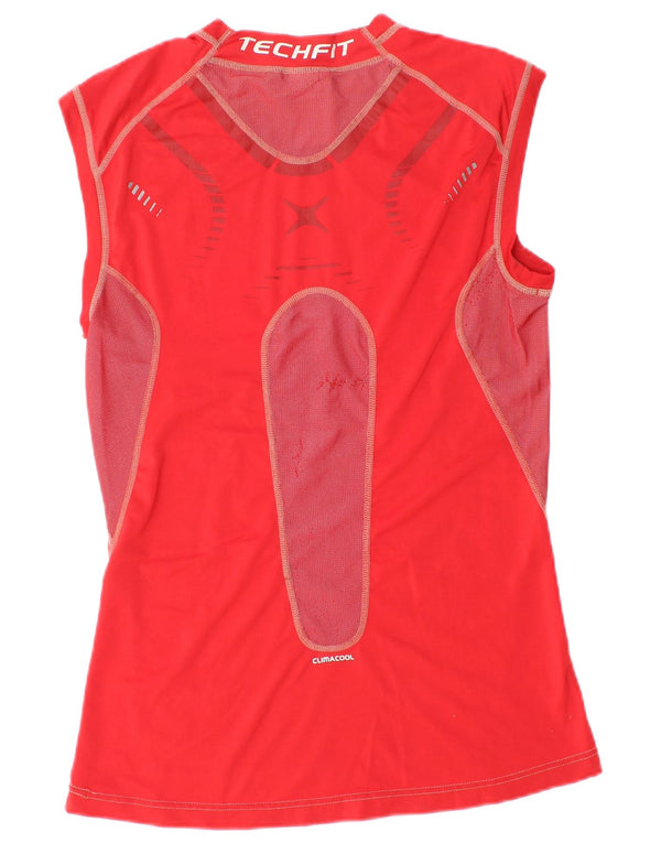 Adidas Mens Climacool T-Shirt Top Large Red Colourblock Polyester