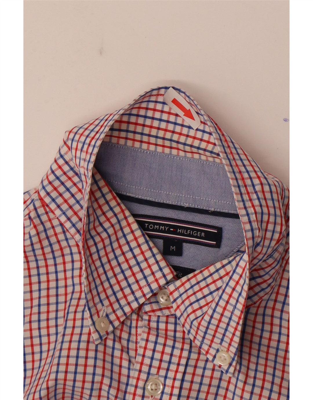 Tommy Hilfiger Mens Custom Fit Shirt Medium Multicoloured Gingham Cotton