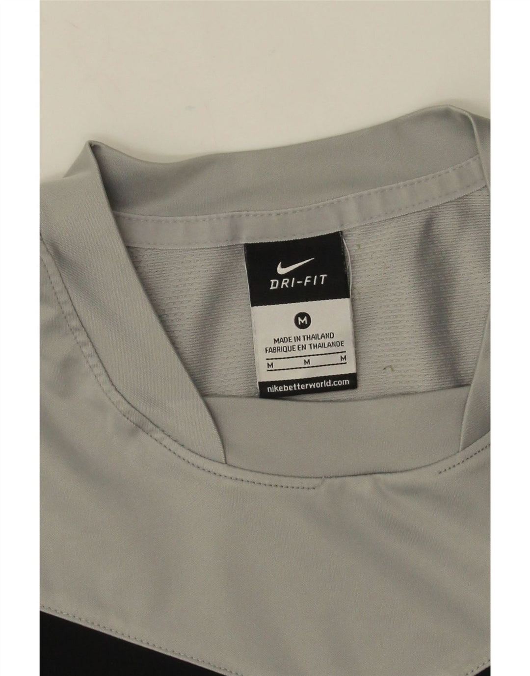 Nike Mens Dri Fit T-Shirt Top Medium Grey Colourblock Polyester