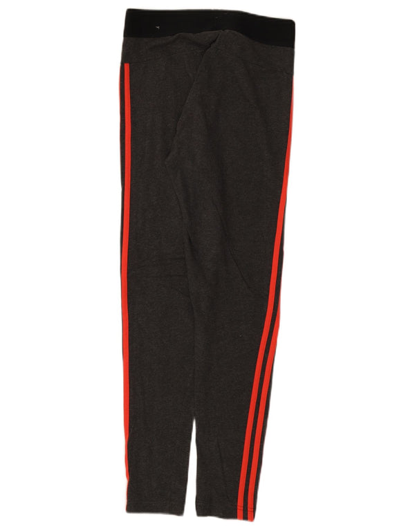 Adidas Womens Leggings UK 12/14 Medium Grey Colourblock Cotton