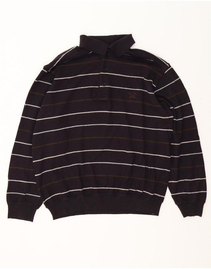 PAUL & SHARK Mens Yachting Polo Neck Jumper Sweater Medium Navy Blue