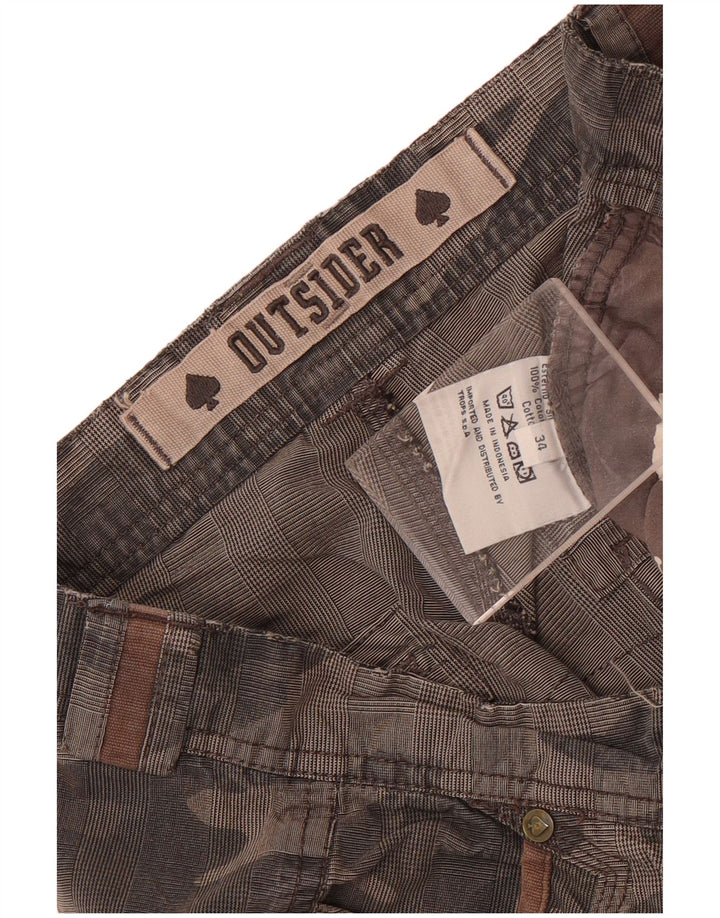 Outsider Mens Cargo Shorts W34 Large Grey Camouflage Cotton