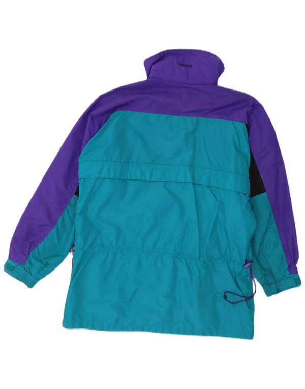 Columbia Womens Oversized Ski Jacket UK 14 Medium Turquoise Colourblock