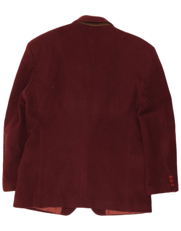 Pit Stop Mens 2 Button Blazer Jacket IT 54 2XL Burgundy Wool