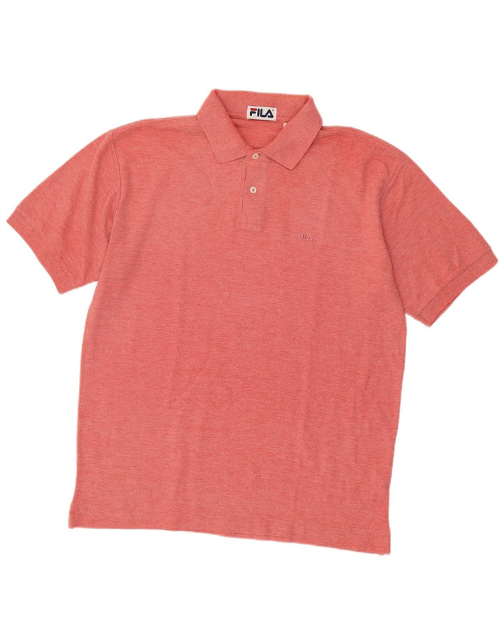 Fila Mens Polo Shirt IT 50 Medium Red Cotton