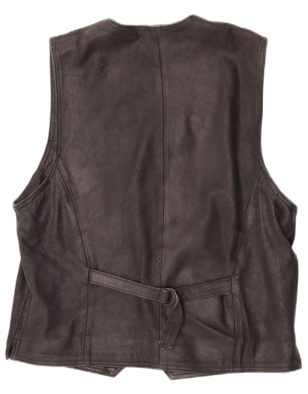 Vintage Mens Suede Waistcoat IT 48 Medium Black Leather