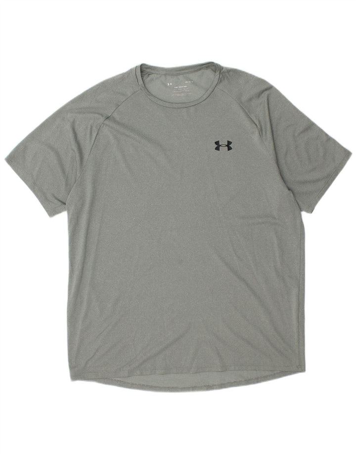 UNDER ARMOUR Mens T-Shirt Top Large Green Polyester