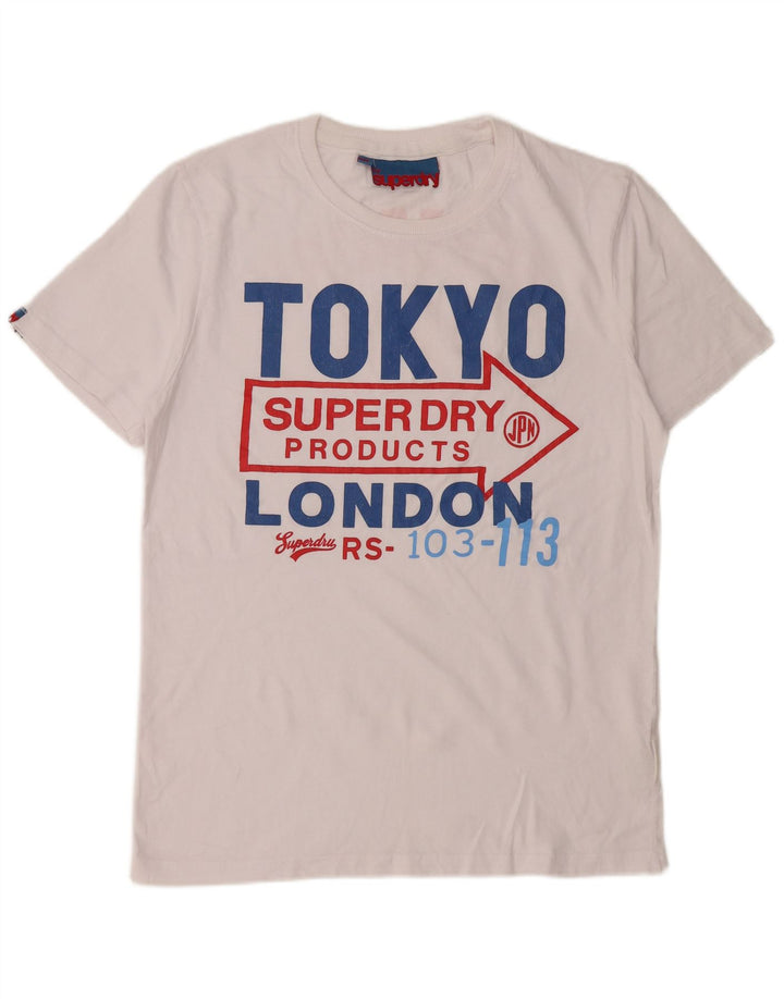 Superdry Mens Graphic T-Shirt Top XL White Cotton