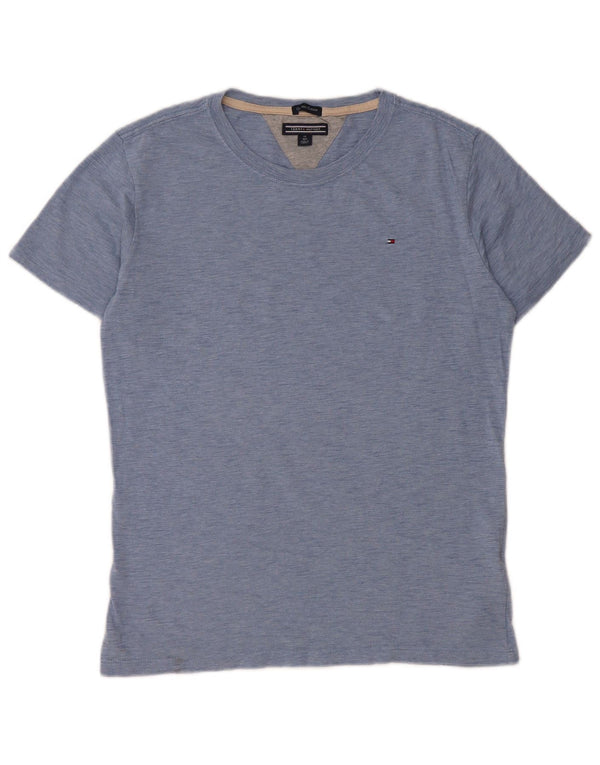 TOMMY HILFIGER Boys T-Shirt Top 13-14 Years Blue Flecked Cotton