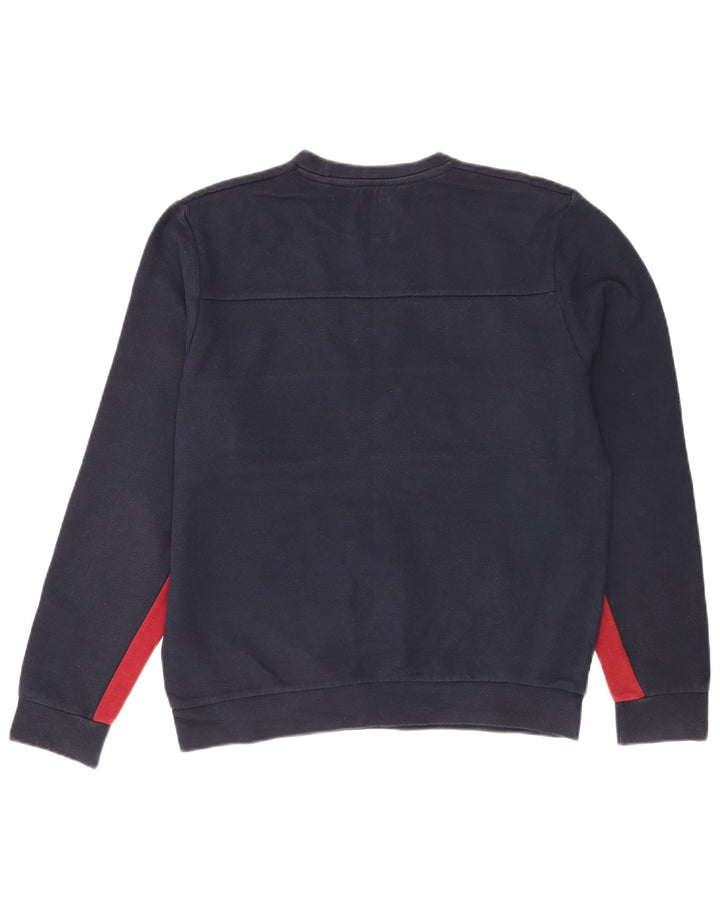 Jack Wills Mens Graphic Sweatshirt Jumper Large Navy Blue Colourblock