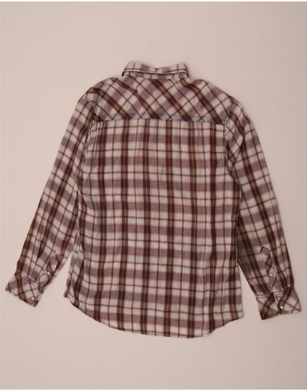BKE Mens Checked  Flannel Shirt XL Burgundy Check Cotton
