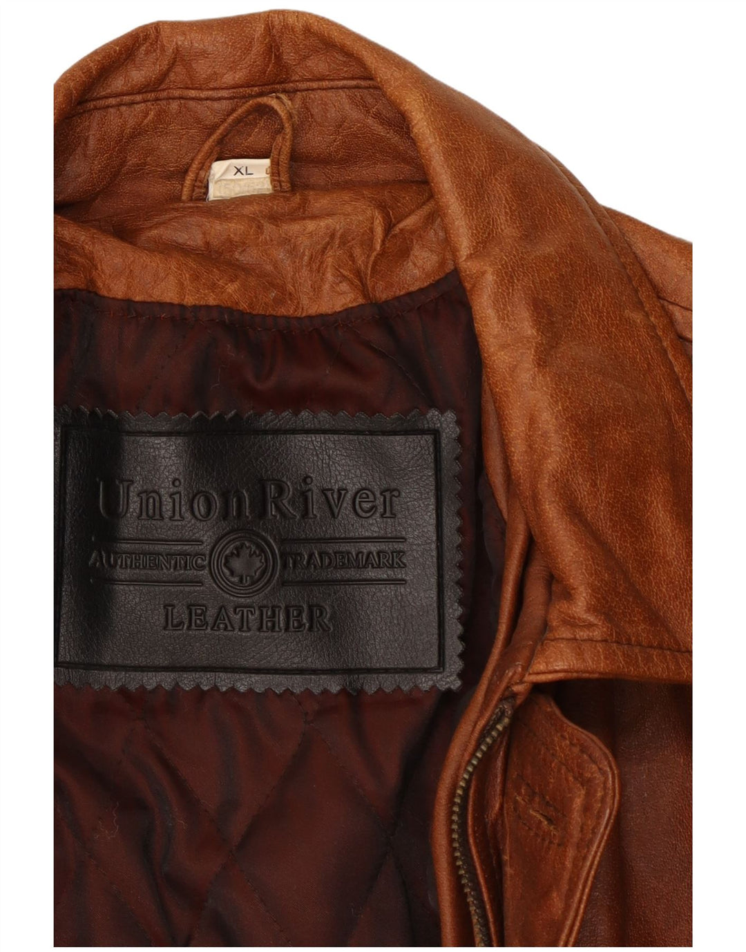 UNION RIVER Mens Leather Jacket UK 42 XL Brown Leather