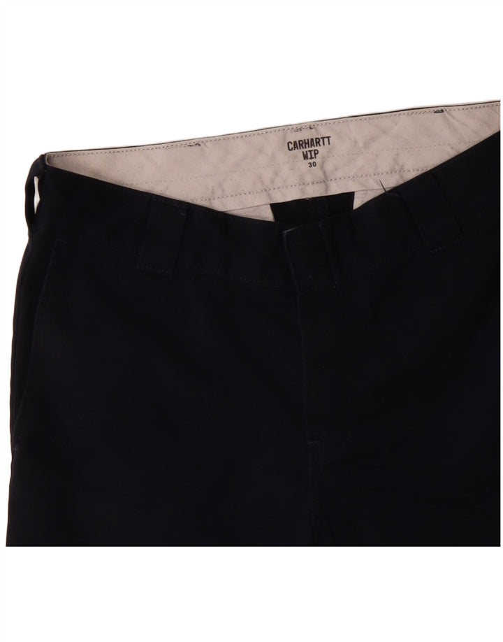 Carhartt Mens Wip Chino Shorts W30 Medium Navy Blue Polyester