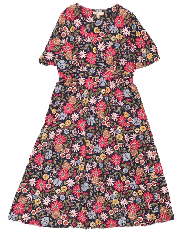 Seasalt Cornwall Womens Maxi Dress UK 16 Large Navy Blue Floral Cotton