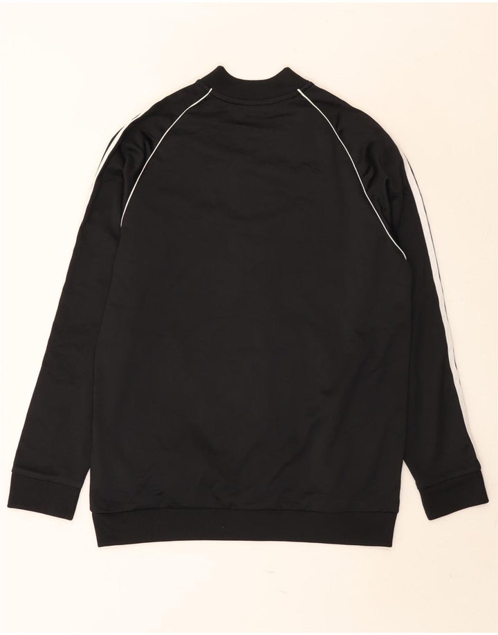 Adidas Boys Tracksuit Top Jacket 15-16 Years Black Polyester