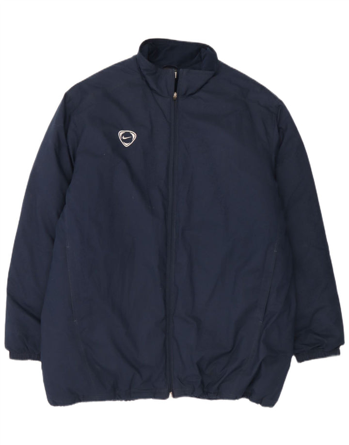 Nike Mens Windbreaker Jacket UK 45/47 XL Navy Blue Polyester