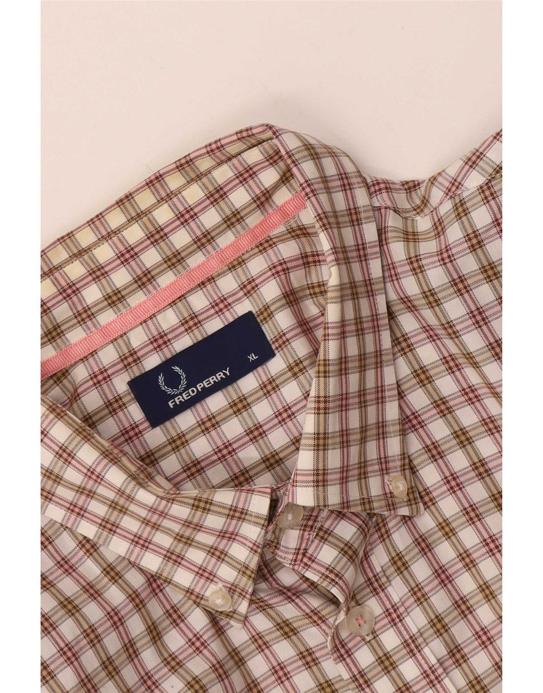 Fred Perry Mens Short Sleeve Shirt XL Multicoloured Check