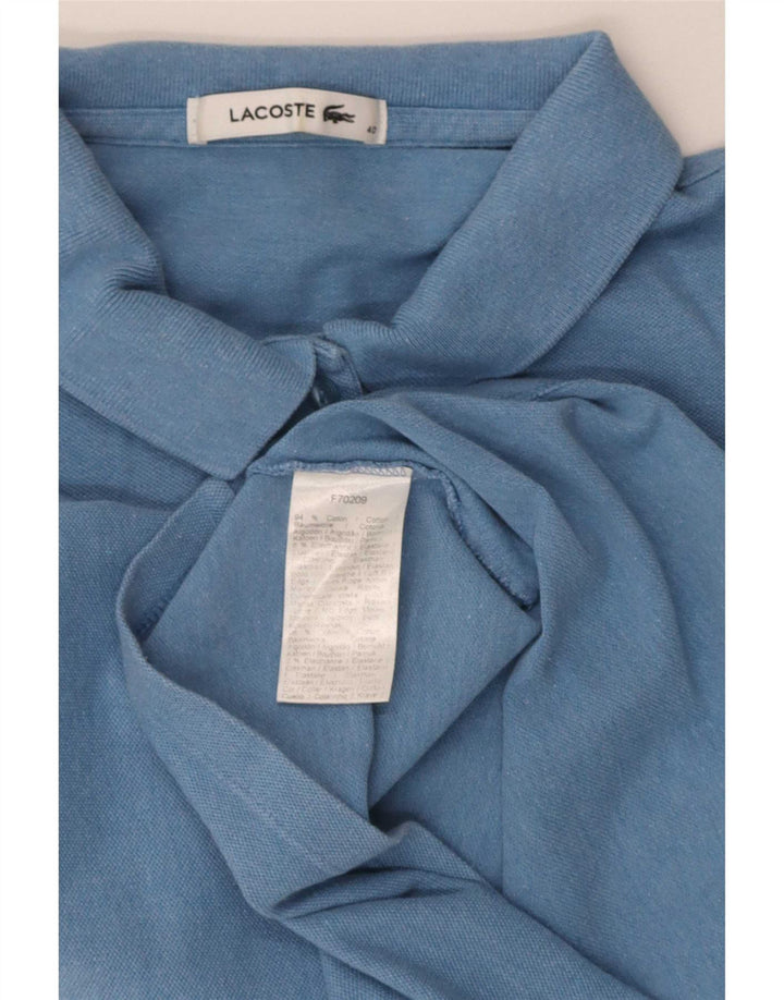 Lacoste Womens Short Sleeve Regular Fit Polo Shirt Size 40 Medium Blue
