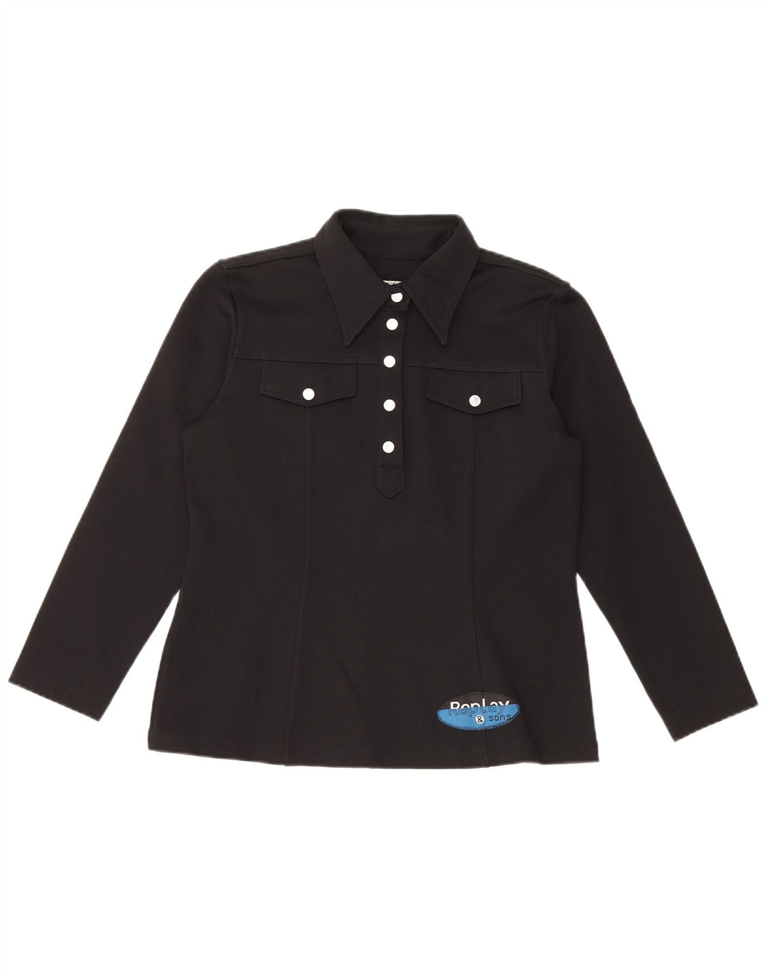 REPLAY AND SONS Girls Pullover Shirt 13-14 Years Black Polyamide