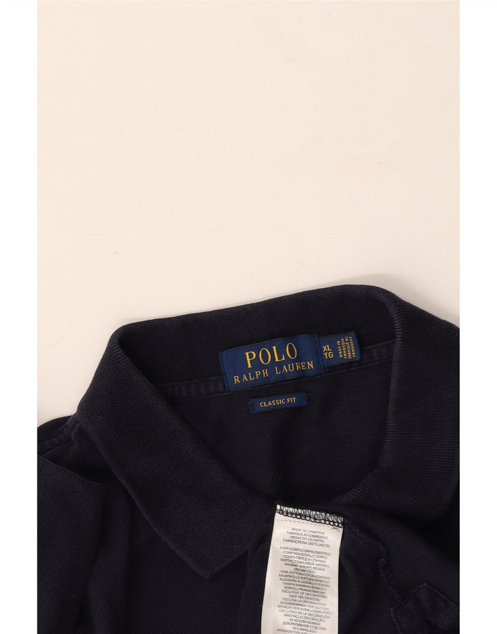 POLO RALPH LAUREN Mens Classic Fit Polo Shirt XL Navy Blue Cotton