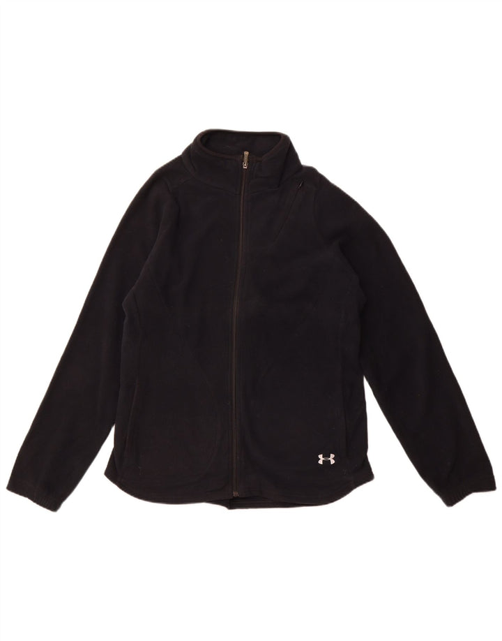 UNDER ARMOUR Womens Fleece Jacket UK 16 Large Black Polyester
