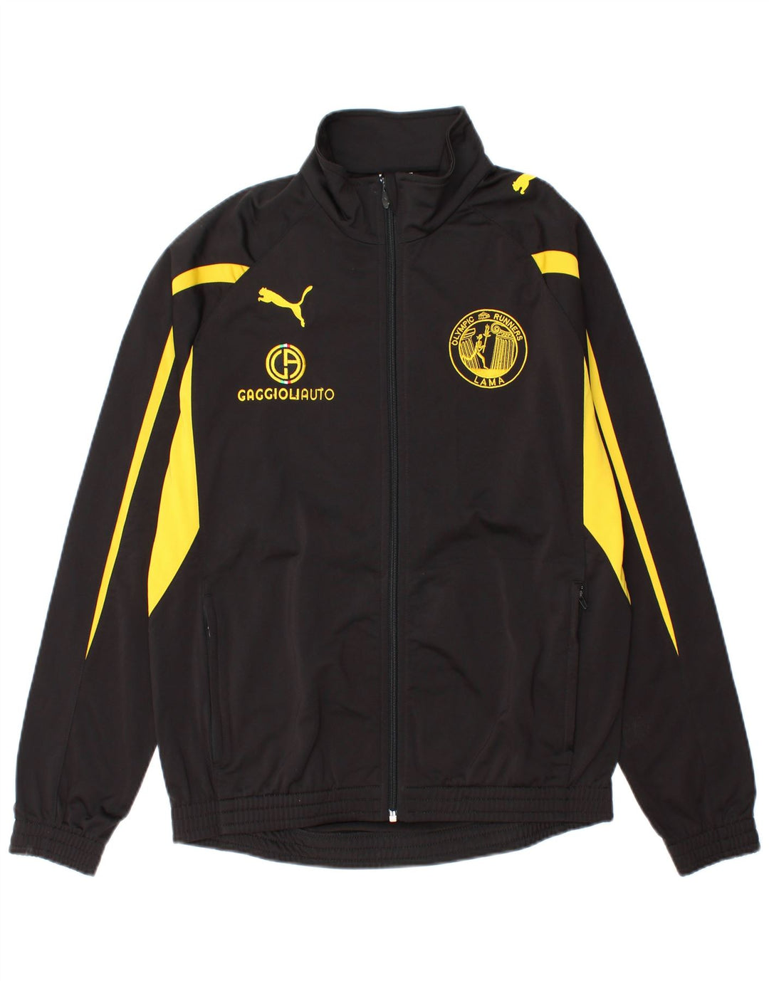 Puma Mens Graphic Tracksuit Top Jacket Small Black Colourblock Polyester