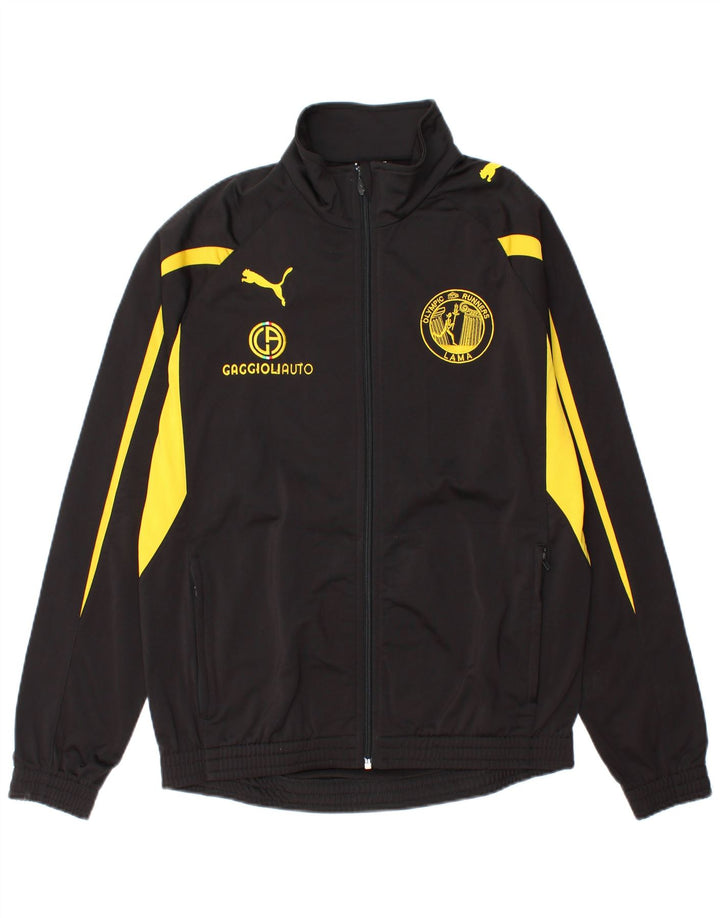 Puma Mens Graphic Tracksuit Top Jacket Small Black Colourblock Polyester
