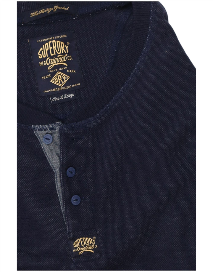 Superdry Mens Top Long Sleeve XL Navy Blue