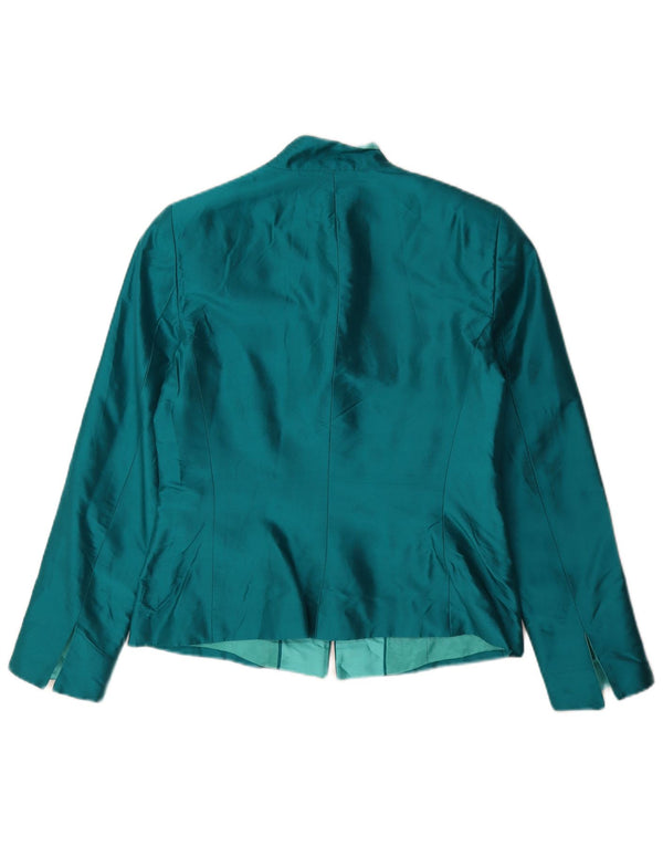 Luisa Spagnoli Womens Full Zip Blazer Jacket IT 44 Medium Green Silk