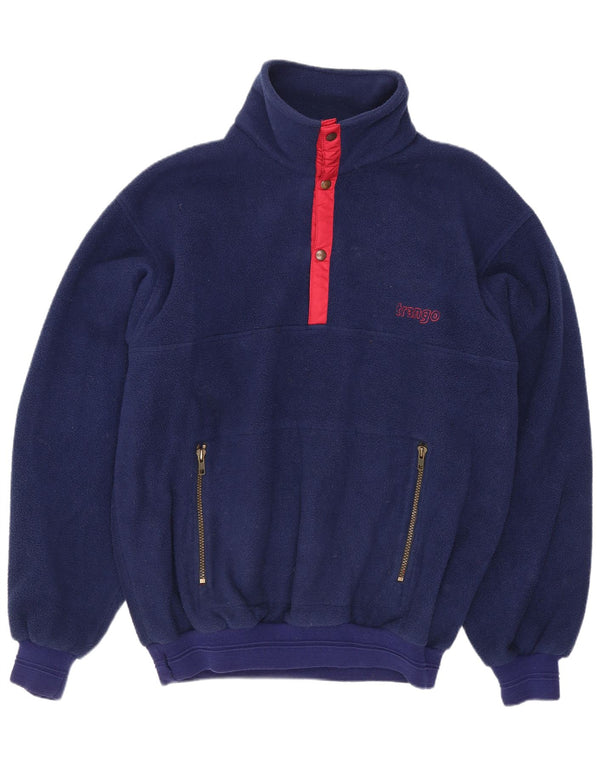 Malden Mens Button Neck Fleece Jumper Large Blue
