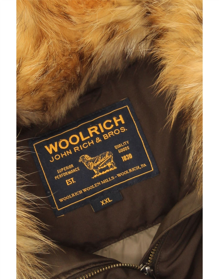 Woolrich Womens Padded Coat UK 20 2XL Khaki Cotton