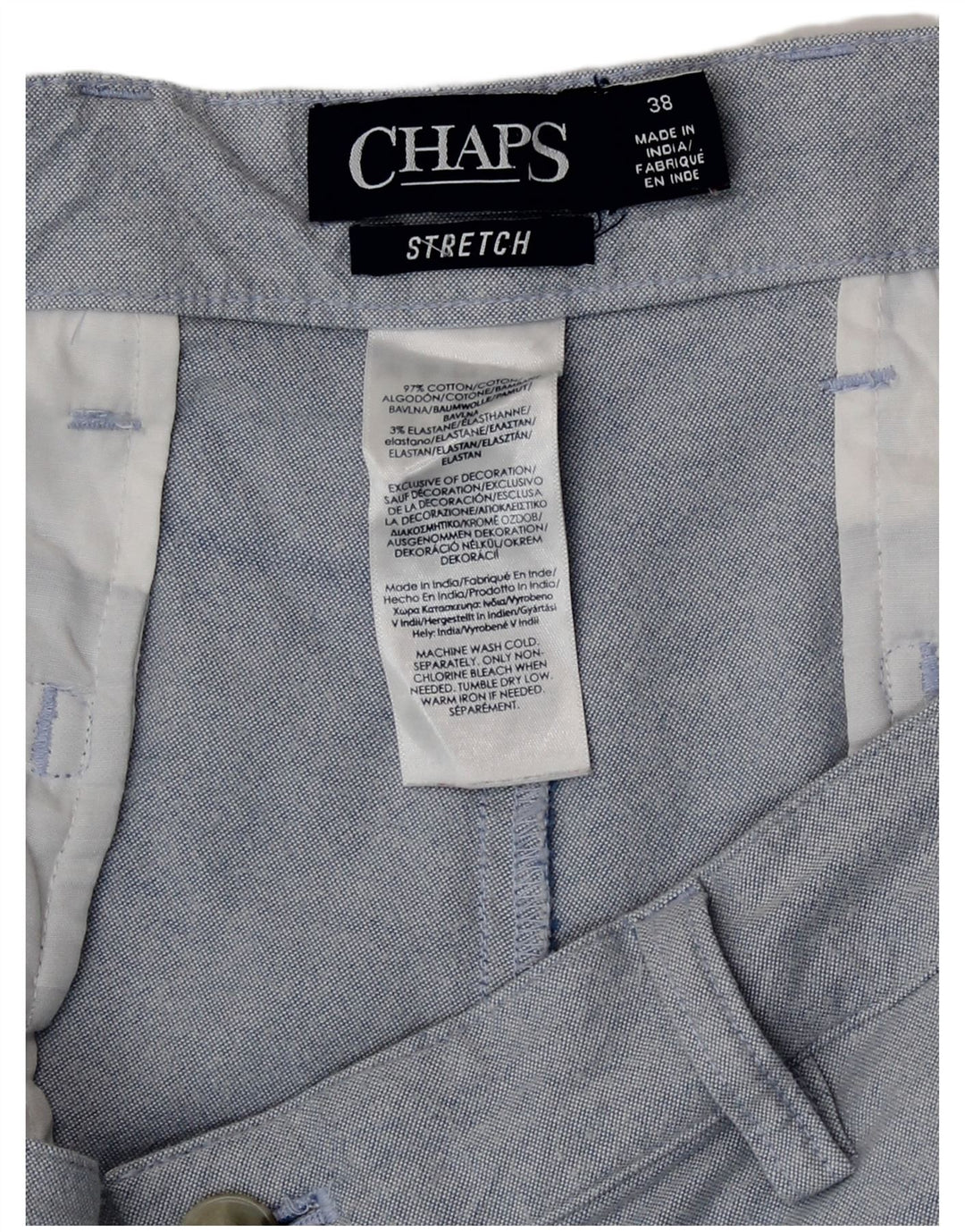 Chaps Mens Chino Shorts W38 XL Blue Cotton