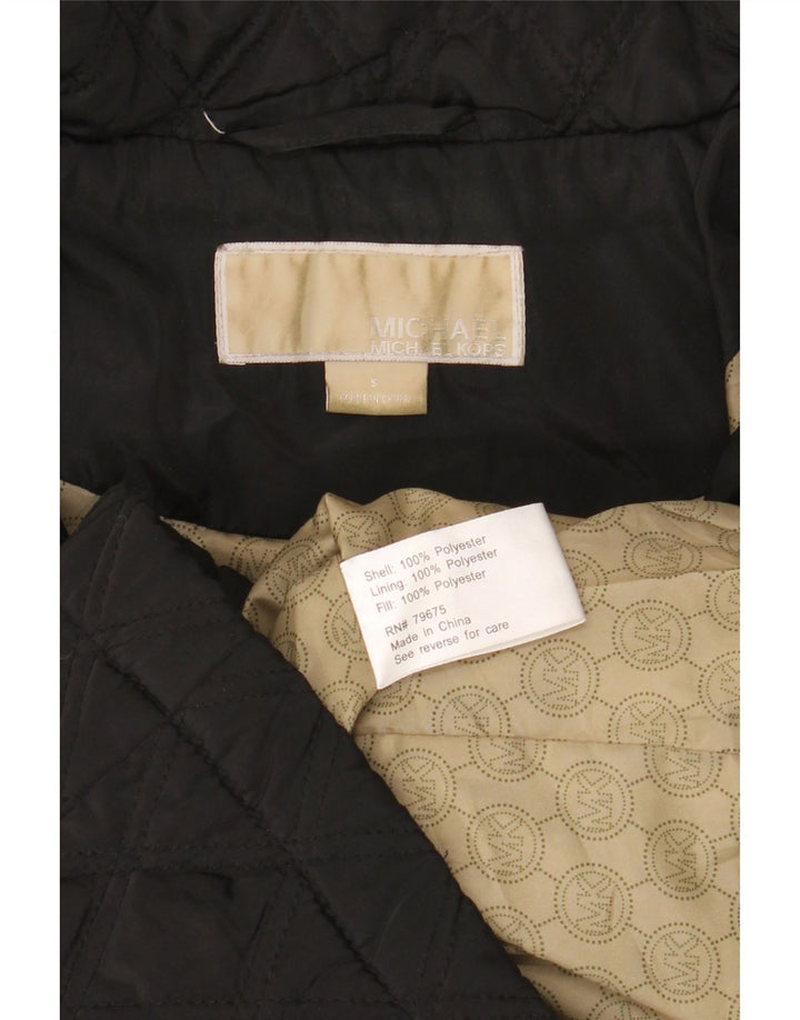 Michael Kors Womens Hooded Oversized Quilted Jacket UK 10 Small Black