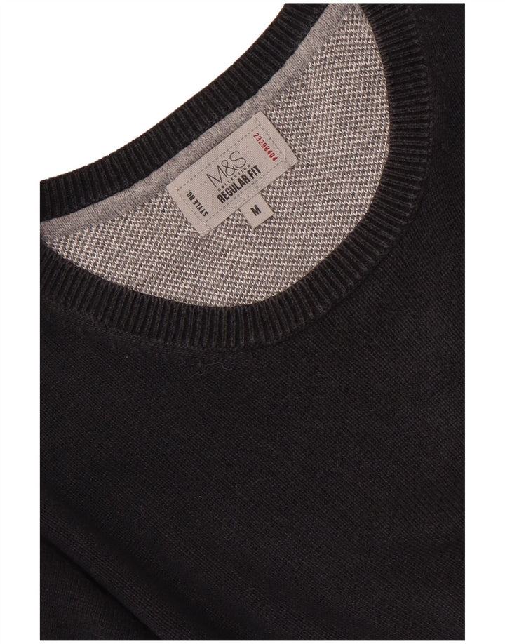 Marks & Spencer Mens Regular Fit Crew Neck Jumper Sweater Medium Black