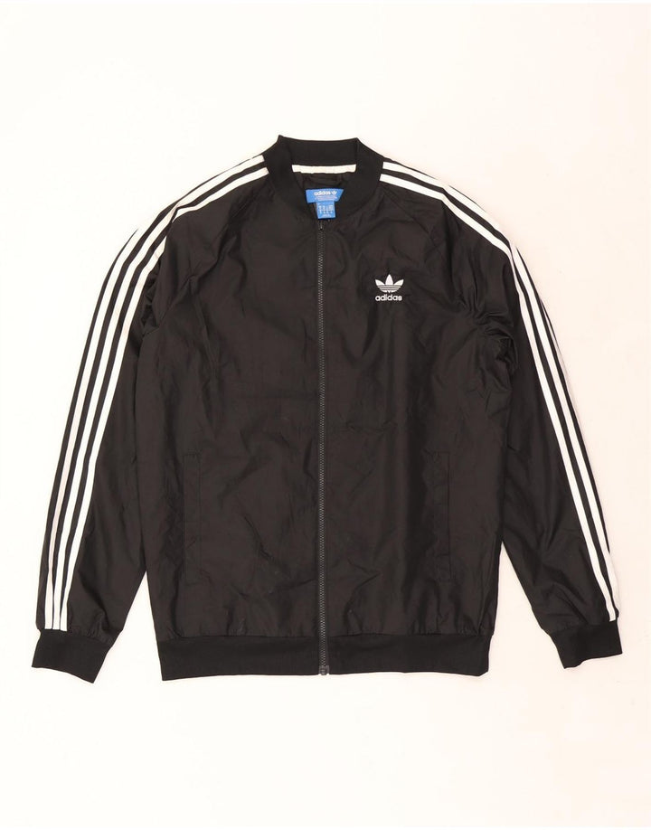Adidas Mens Tracksuit Top Jacket Medium Black Polyester