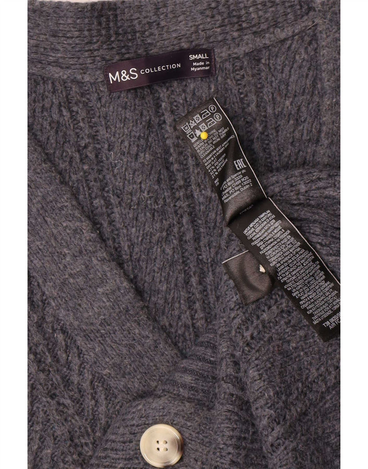 Marks & Spencer Womens Oversized Cardigan Sweater UK 10 Small Grey
