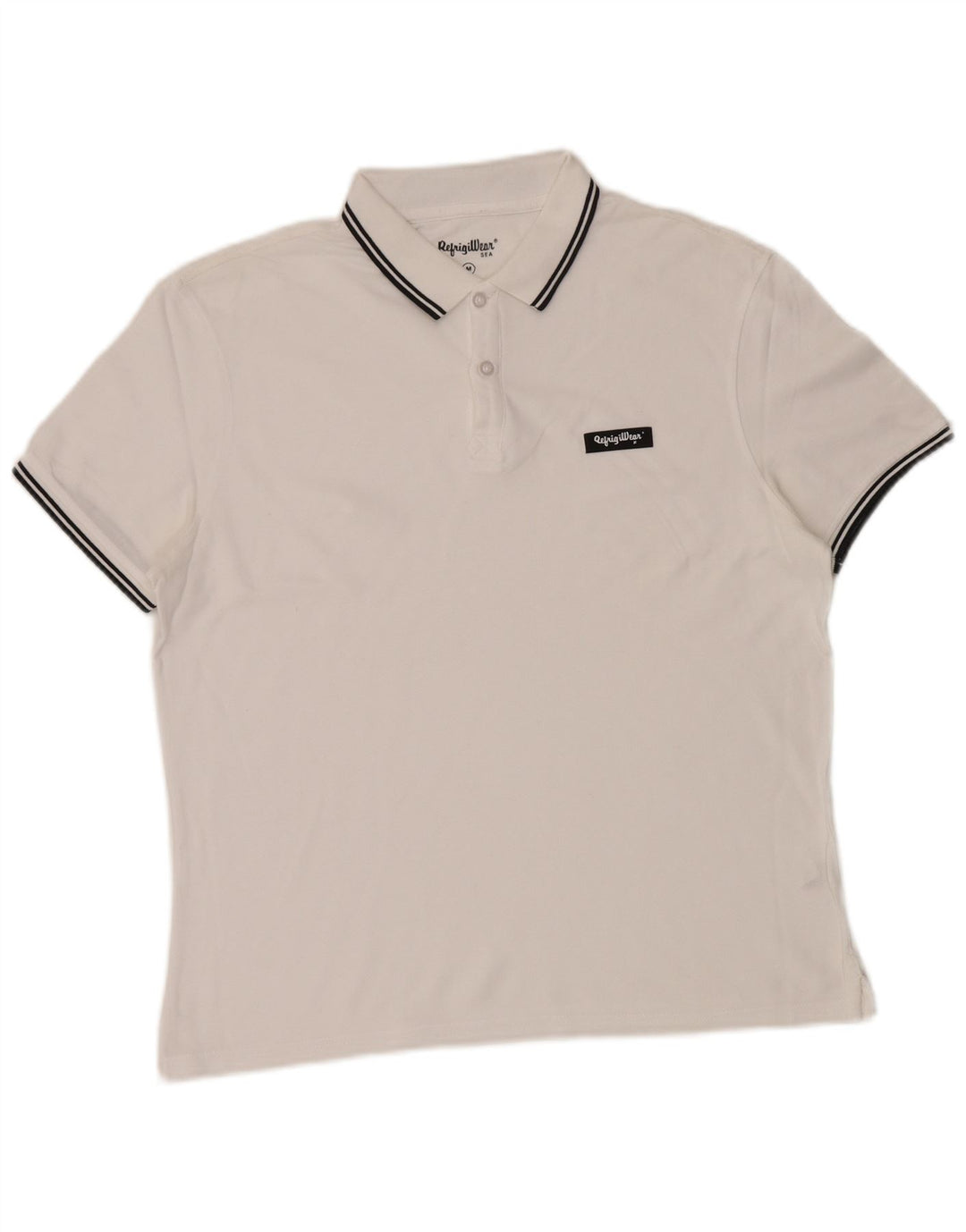 Refrigiwear Mens Polo Shirt Medium White Cotton