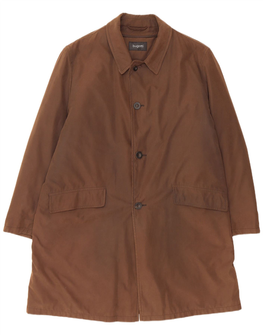 Bugatti Mens Overcoat EU 54 2XL Brown Polyester
